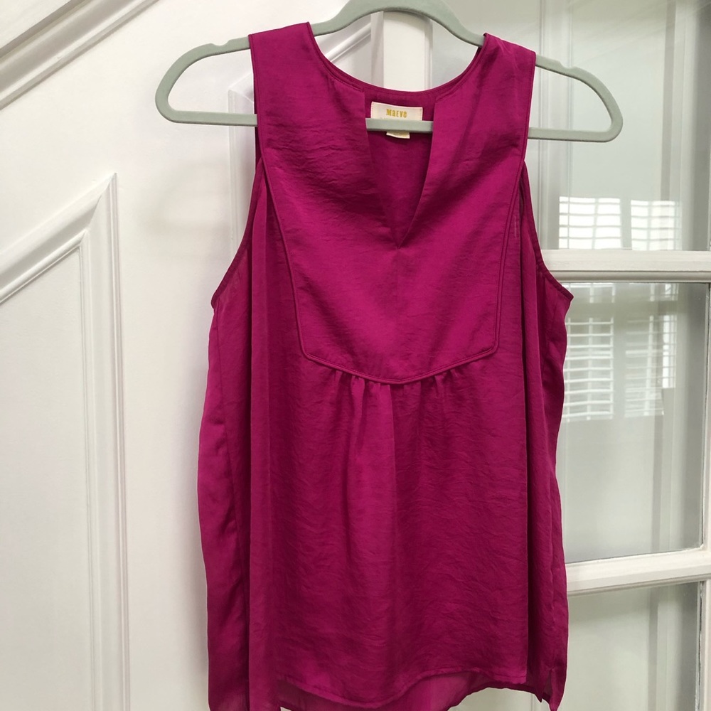 Maeve by Anthropologie silk pink top